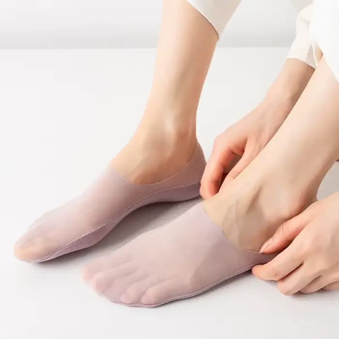 5 paires de chaussettes bateau invisibles pour femmes, pantoufles respirantes en Silicone antidérapantes, Ultra-fines, haute qualité, soie glacée élastique, bas Sox