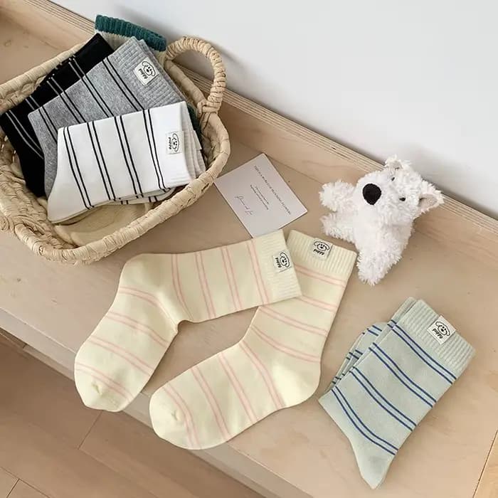 Nouvelles chaussettes pour femmes automne mode Simple quotidien décontracté rayé