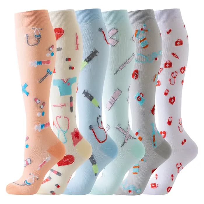 6 paires de chaussettes de Compression athlétiques pour femmes