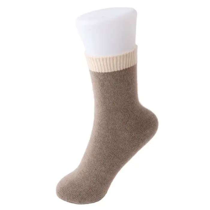 Chaussettes chaudes et épaisses en cachemire pur 100% pour hommes et femmes, chaussettes mi-mollet aux couleurs assorties, longues tricotées à carreaux, automne et hiver