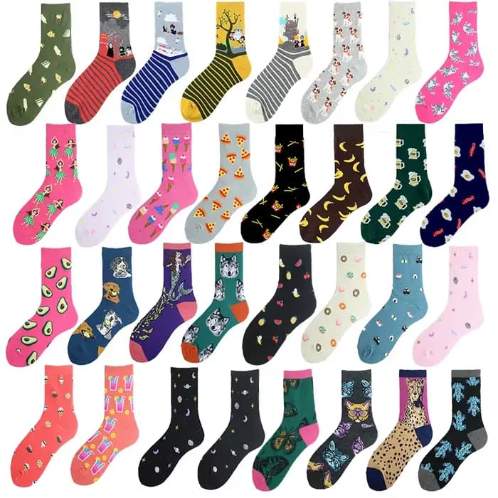 Style coréen mignon drôle chaussettes femmes Totoro avocat Pizza bière Sushi planète heureux Kawaii