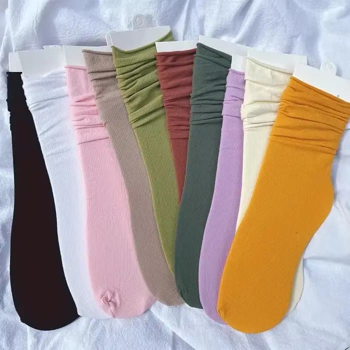 Chaussettes colorées At No Pilling pour femmes, Rib Goo Ice, Chaussettes fines pour femmes, Chaussettes à tube haut, Streetwear, Style universitaire, Printemps, Été