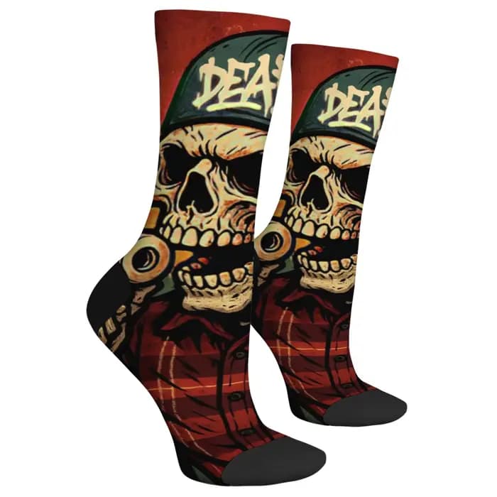 Harajuku rétro gothique crâne rue mode chaussettes nouveauté tendance Hip Hop équipage