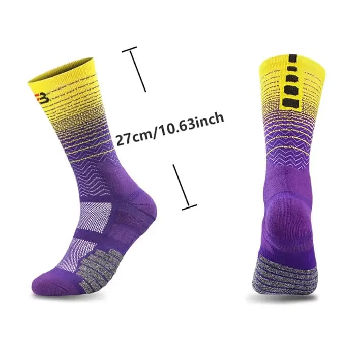 Sport cyclisme basket-ball chaussettes Compression course homme noir tendance respirant longue randonnée amortissement athlétique professionnel grands enfants