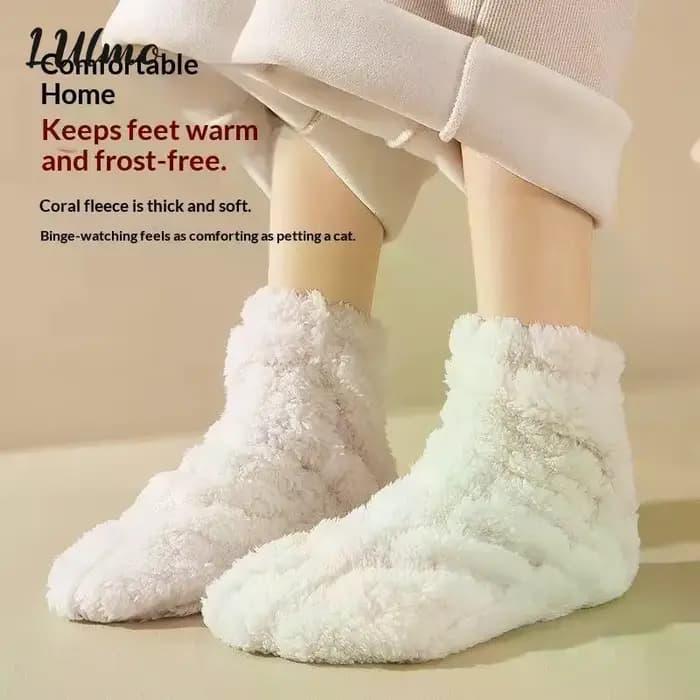 Hiver plus chaud pieds bas pour femmes hommes en peluche maison sommeil sol longue chaussette chaud sommeil chaussettes pied réchauffement