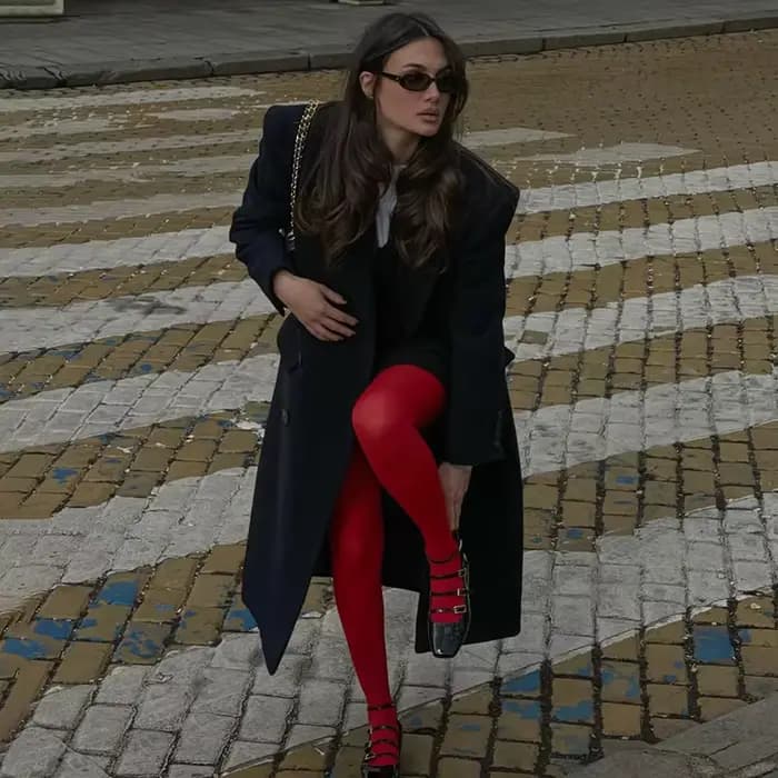 TARUXY collants rouges femmes hiver voir à travers la Lingerie mince