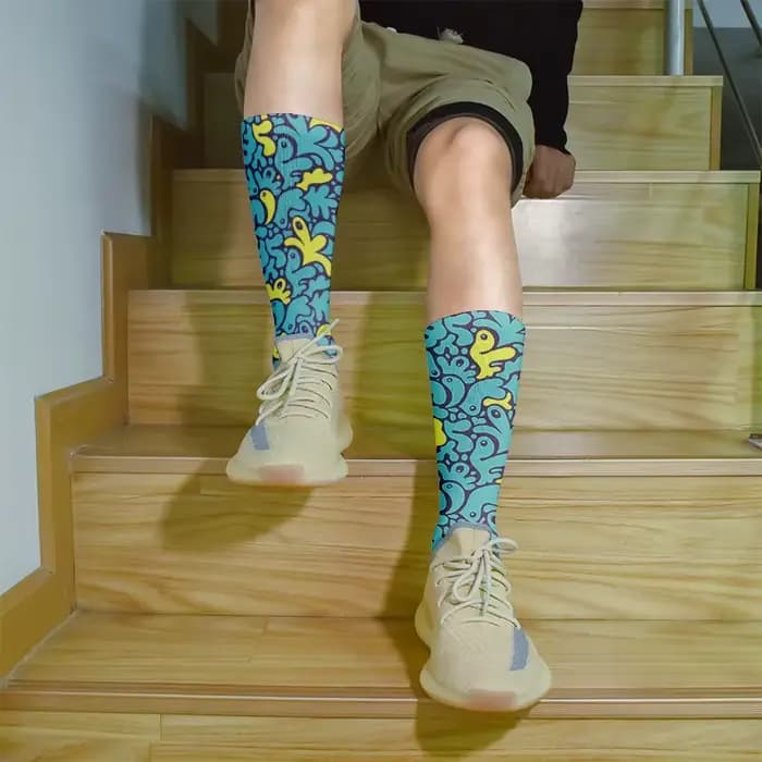 Femmes heureux chaussettes drôles impression 3D Art abstrait mignon Graffiti