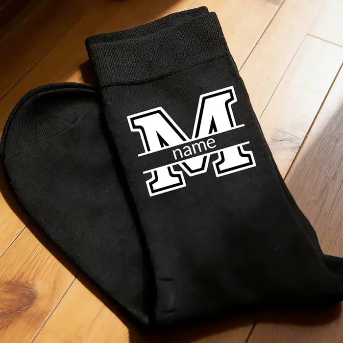 Chaussettes noires avec texte personnalisé