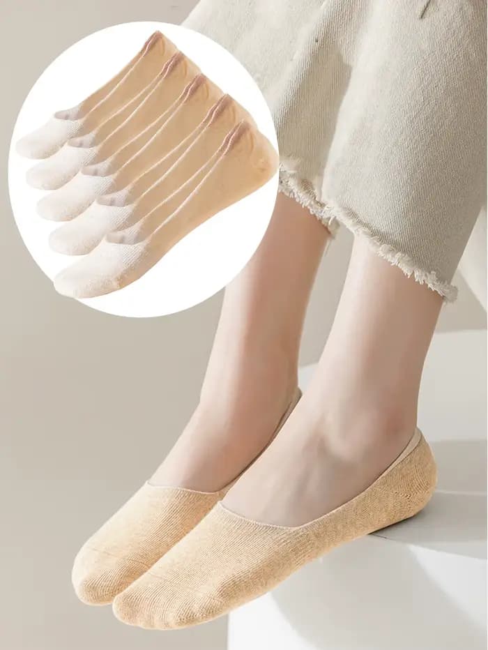 6 paires de chaussettes bateau en pur coton anti-odeur et absorbant la transpiration pour femmes