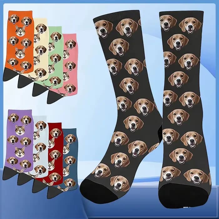 Chaussettes personnalisées avec visages surprise pour hommes et femmes