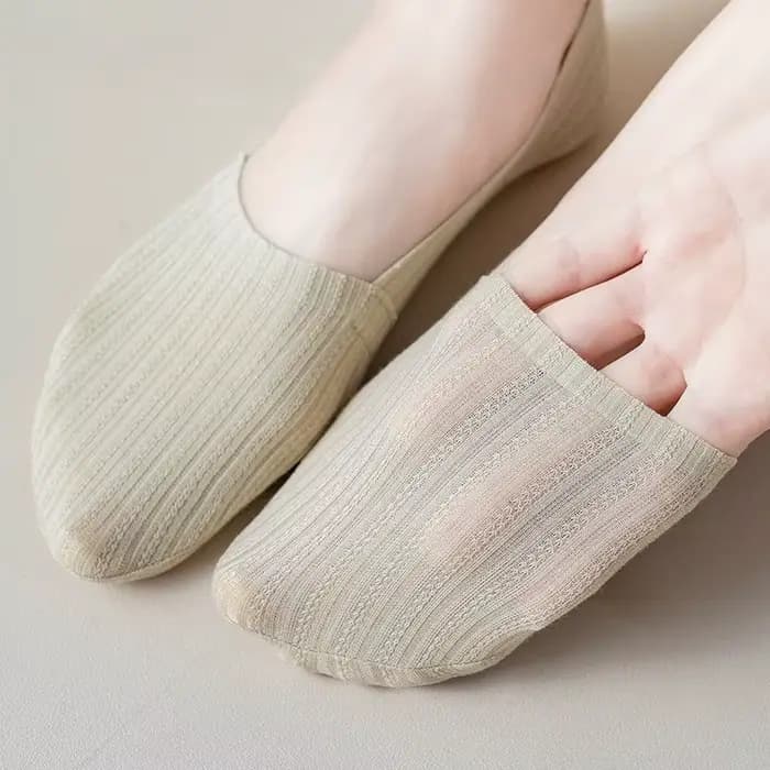 Chaussette pantoufles femmes Silicone antidérapant couleur unie coupe basse bateau