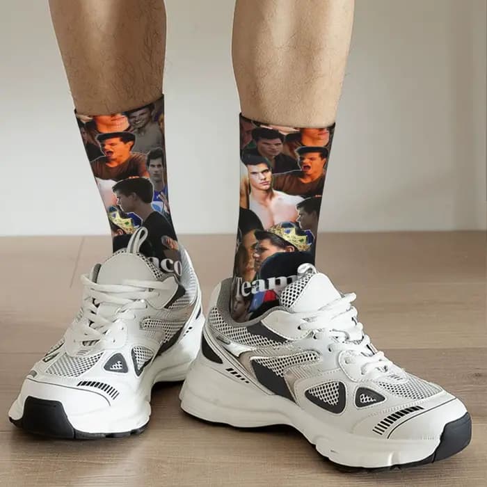 Chaussettes noires Twilight Jacob Harajuku