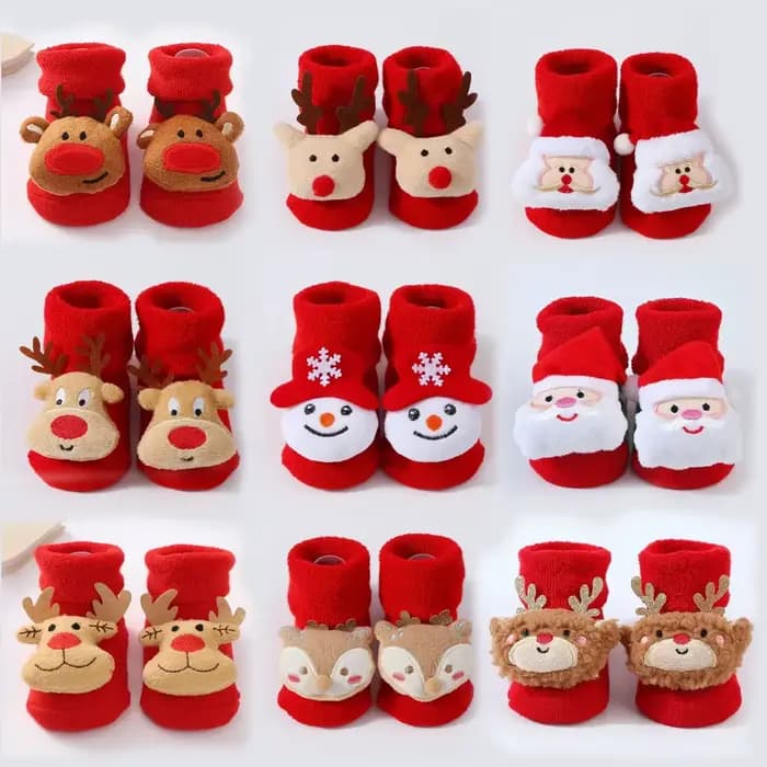 Mignon cadeau de noël tricoté bébé chaussettes nouveau-né enfant en bas âge doux bonhomme de neige cerf chaud