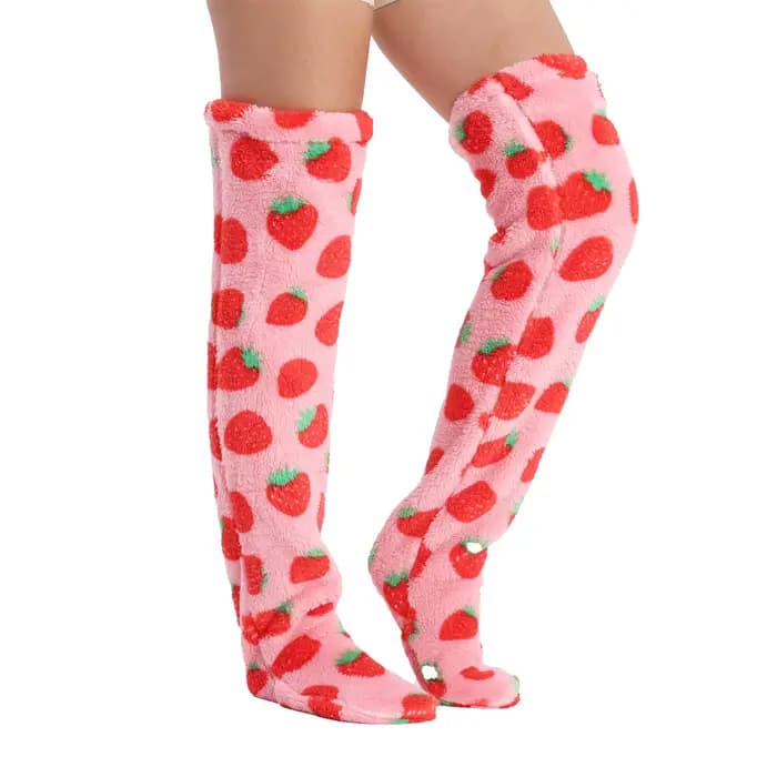 Chaussettes de noël chaudes d'hiver au-dessus du genou