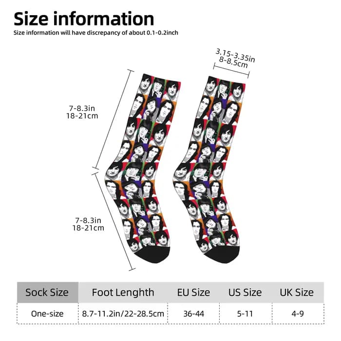 Chaussettes personnalisées The Beatle English Rock Band pour femmes et hommes, chaussettes chaudes imprimées en 3D, chaussettes de sport de football et de musique