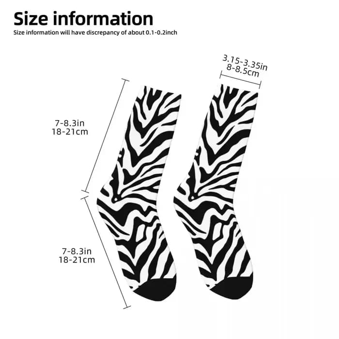 Chaussettes longues à imprimé zèbre Harajuku toutes saisons
