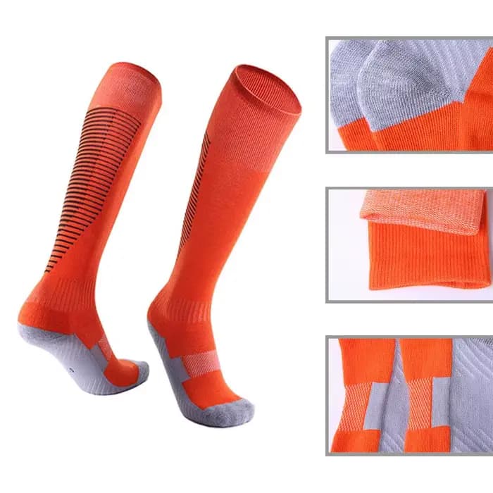 Chaussettes thermiques de sports d'hiver professionnels pour hommes et femmes, chaussettes longues de ski, chaussettes de cyclisme VTT en plein air, bas de course et de football, noir et rouge