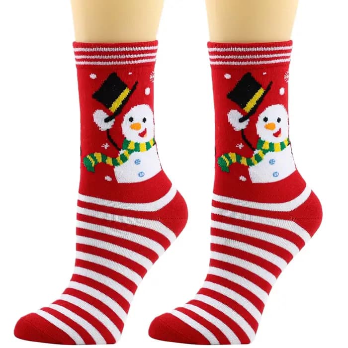 1 paire de chaussettes de noël en forme d'élan pour femmes et hommes