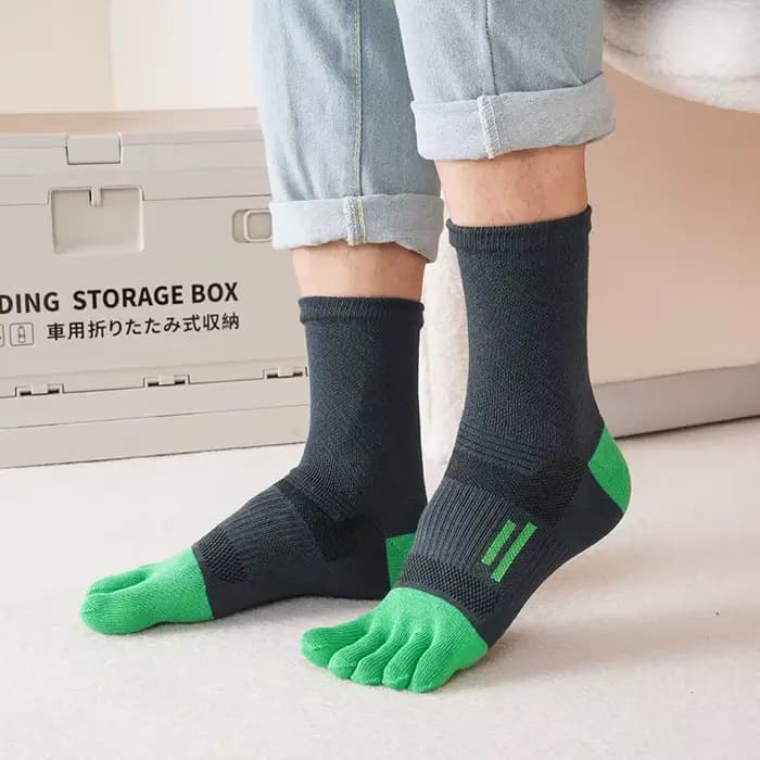 5 paires de chaussettes de sport pour hommes, 100% coton, antibactériennes, résistantes, respirantes, à cinq doigts, chaussettes de cyclisme en plein air