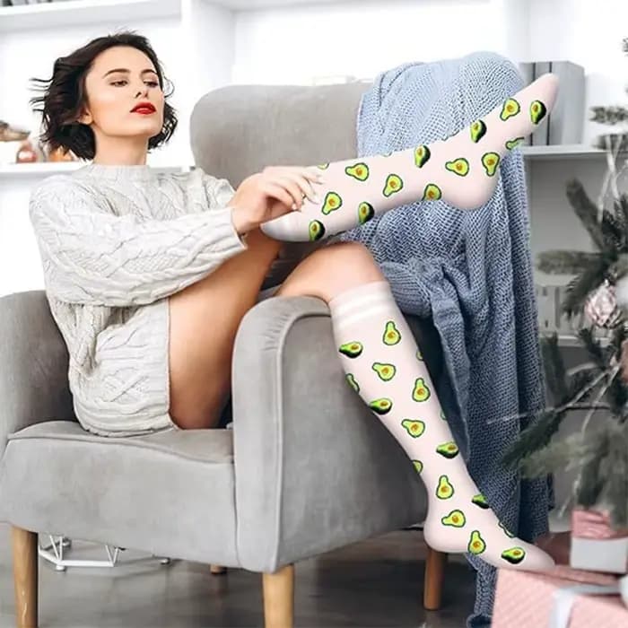 6 paires de nouvelles chaussettes de compression à motif floral