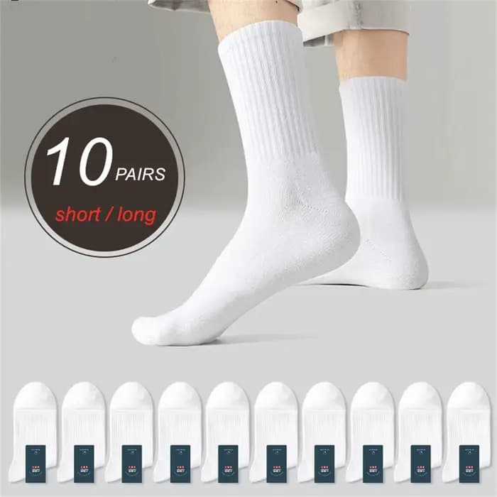 10 paires hommes chaussettes coton biologique haute qualité blanc noir affaires décontracté printemps hiver