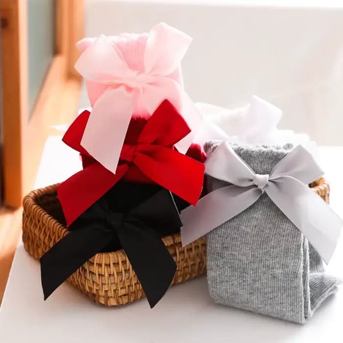Chaussettes hautes en coton avec gros nœud pour bébé fille et garçon, bas pour enfants, vêtements pour tout-petits, accessoires pour enfants, nouveau, printemps, automne