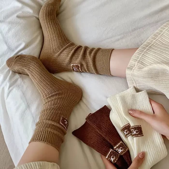 Garder au chaud hiver chaussettes confortable épaissir pile mi-mollet