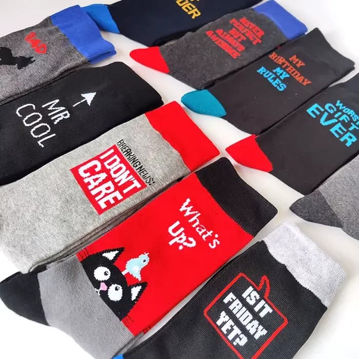 Nouveau 15 Style lettres chaussettes hommes nouveauté chaussettes drôles tendance rue chaussettes longues