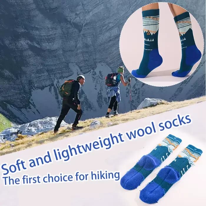 1 paire de chaussettes de ski en laine mérinos pour femmes, garçons et filles, chaussettes thermiques épaisses et chaudes pour l'hiver, confortables pour le ski et le snowboard