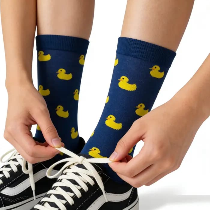Match-Up Hommes Canard de Bande Dessinée Peigné Coton Crew chaussettes Marque chaussettes (5 paires/lot)