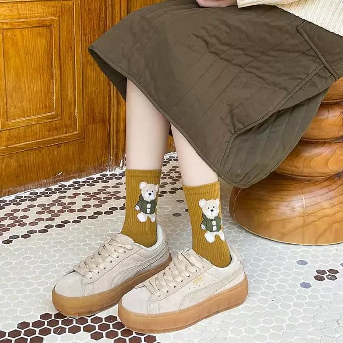 Chaussettes en coton imprimé Animal pour femmes