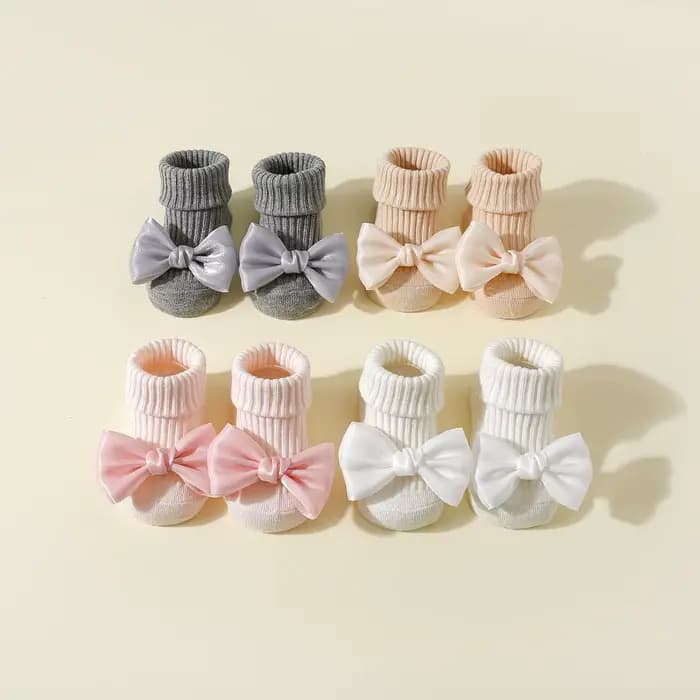 1 paire de chaussettes pour tout-petits avec nœuds
