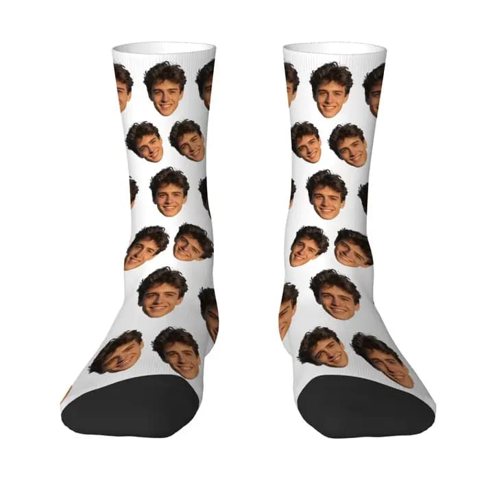 Chaussettes personnalisées avec photo de visage d'avatar pour hommes