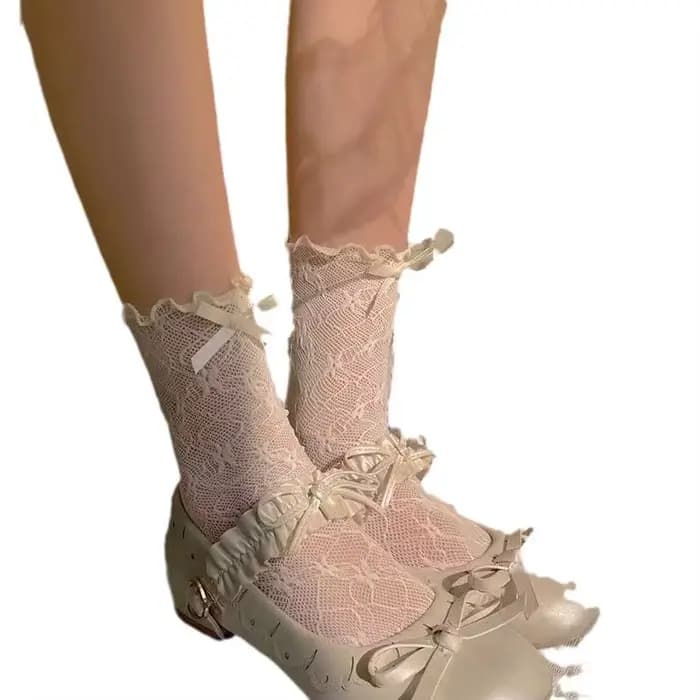 Chaussette en dentelle ultra fine respirante pour femme