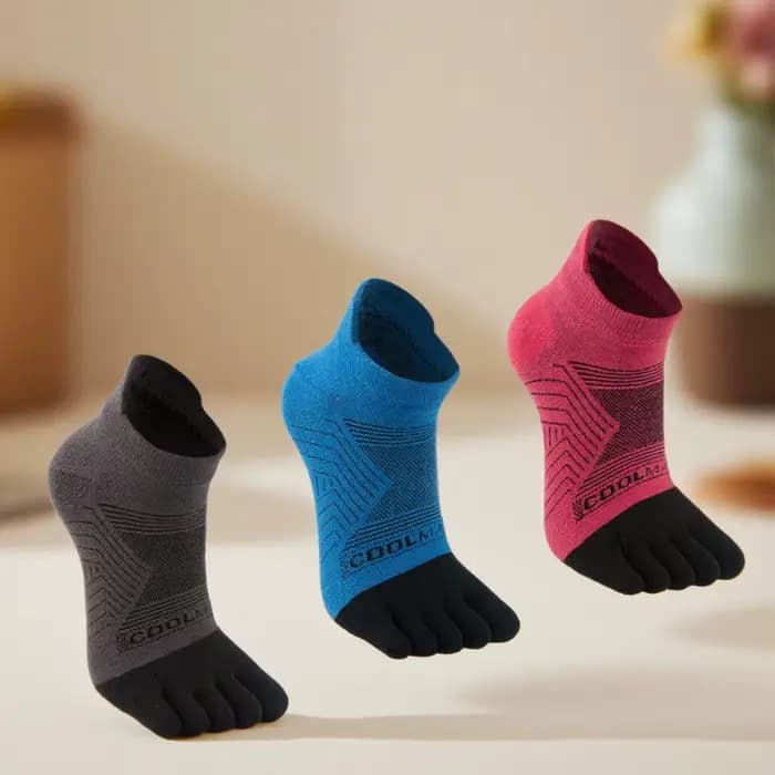 Double course cinq doigts chaussettes été mince respirant sport séchage rapide hors route athlétique orteil