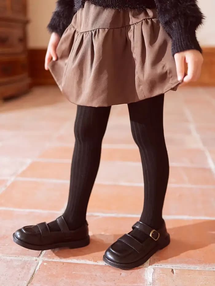 4 paires de collants solides pour petites filles