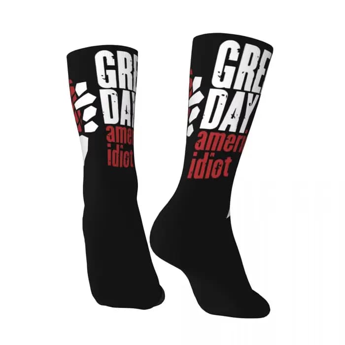 Green Day American Idiot Albuum couverture hommes femmes col rond chaussettes en plein air nouveauté printemps été automne hiver bas cadeau