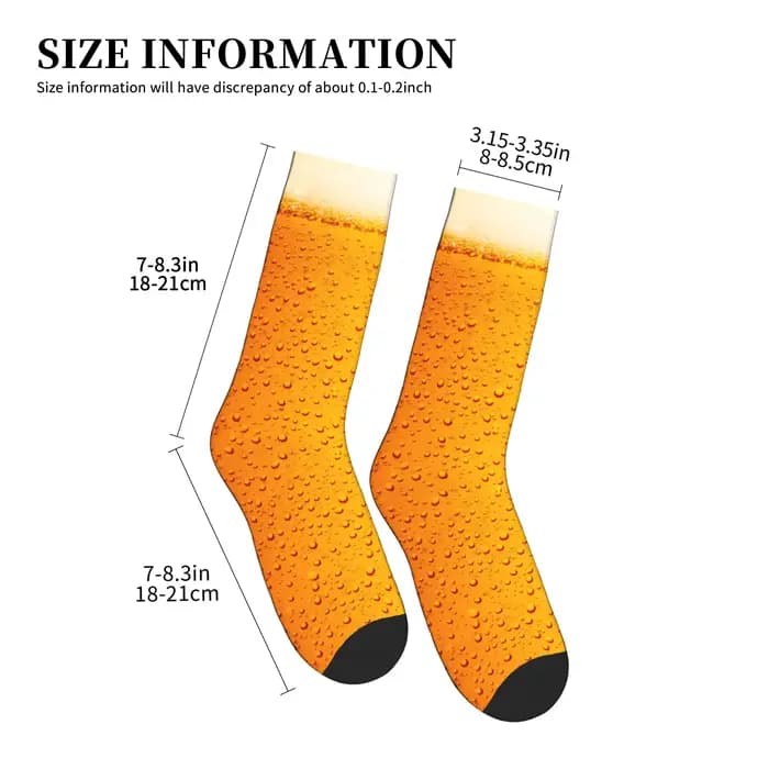 Chaussettes unisexes pour hommes avec motif de bulles de bière