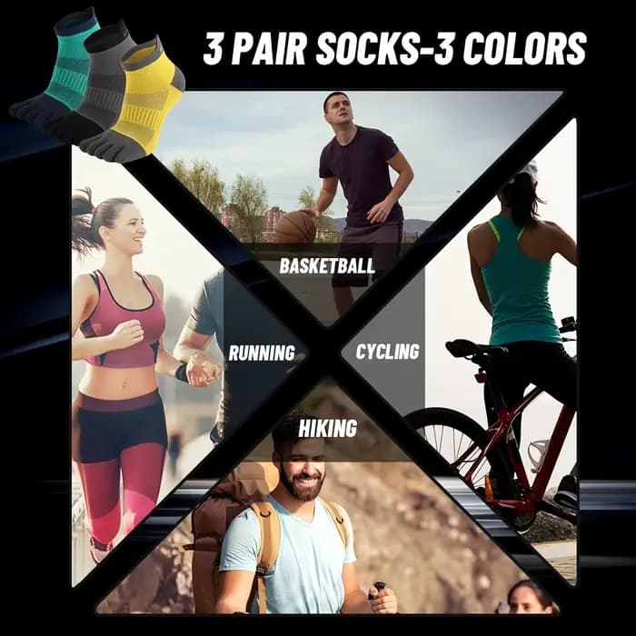 WRELS COl'hyMAX-Chaussettes de sport respirantes à cinq doigts