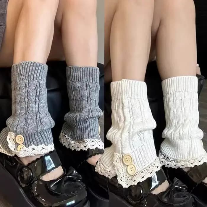 Jambières pour femmes cheville hiver chaud Stretch tricoté Slouch thermique dames épais laine poignets bottes chaussettes femme guêtre Lolita Y2k