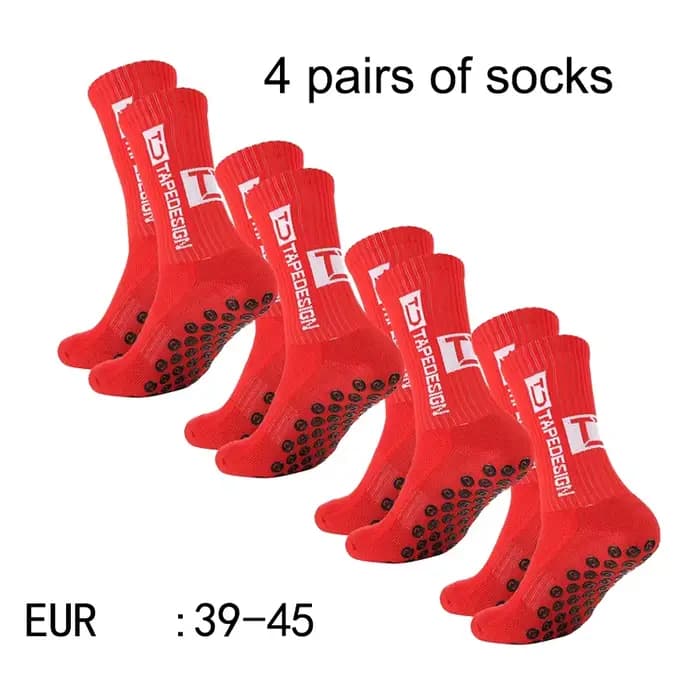 4 paires de nouvelles chaussettes de football collées à tube central TC pour l'entraînement sportif et la compétition