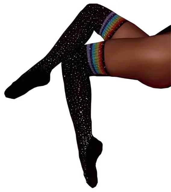 Femmes diamants doux tricot sur genou cuisse-haute hiver chaud longues chaussettes cuisse haute