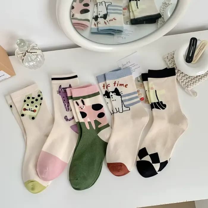 Chaussettes drôles 2025 mode Harajuku Vintage coton femmes