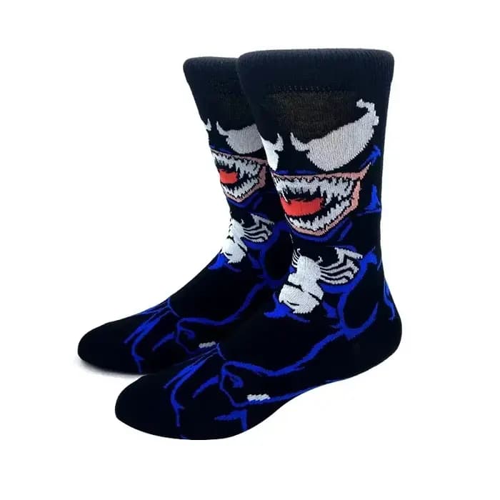 5 paires nouveau Anime hommes chaussettes Marvel Venom Spider Man