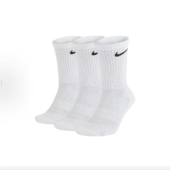 Nike Everyday Cushion Crew Logo Chaussettes de course unisexe Combo Pack Blanc SX7664-100