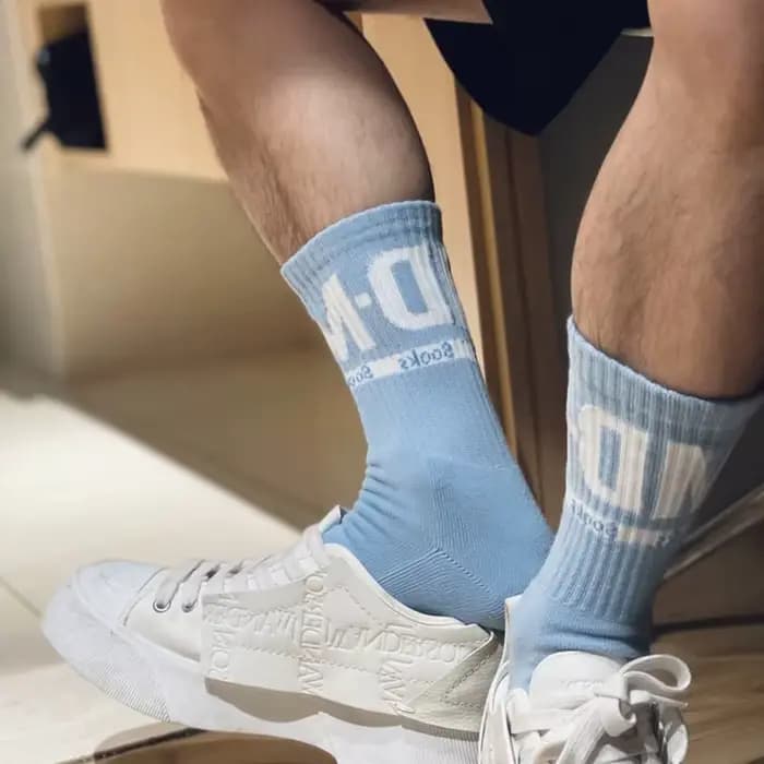 Chaussettes de sport respirantes en coton pour hommes, chaussettes de basket-ball, chaussettes de cyclisme, chaussettes de compression Meias Harajuku, ThUNICEF Crew