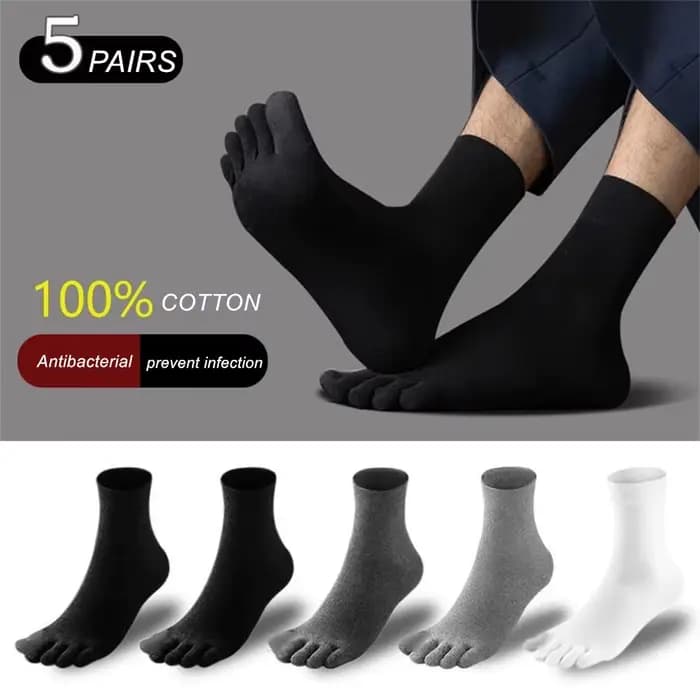 Chaussettes en coton à cinq doigts pour hommes