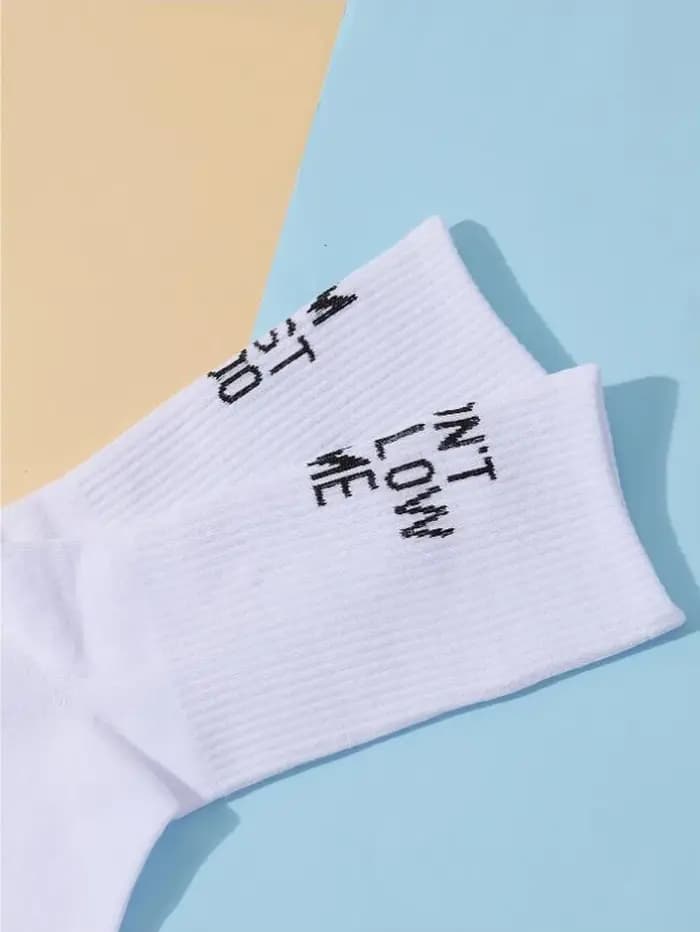 Femmes hommes chaussettes drôles Harajuku Humor mot imprimé