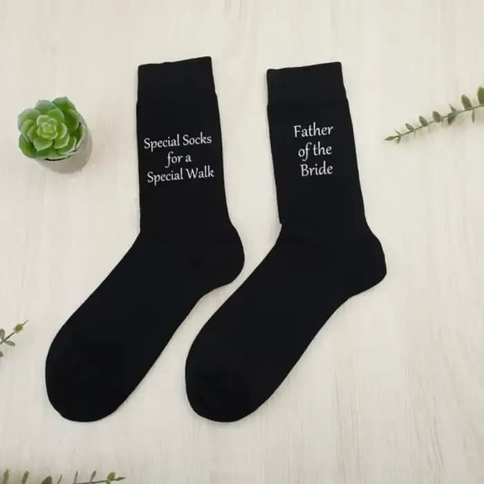 Chaussettes spéciales chaussettes de fête de mariage cadeau père de la mariée fournitures de décoration de jour de mariage cadeaux chaussettes noires père de la mariée