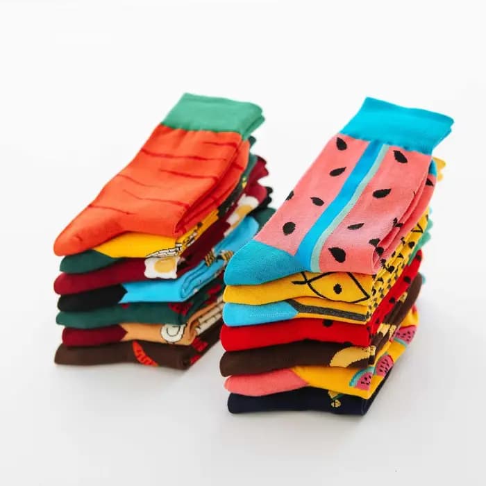 Femmes heureux chaussettes drôles avec impression fruits nourriture Art mignon hiver